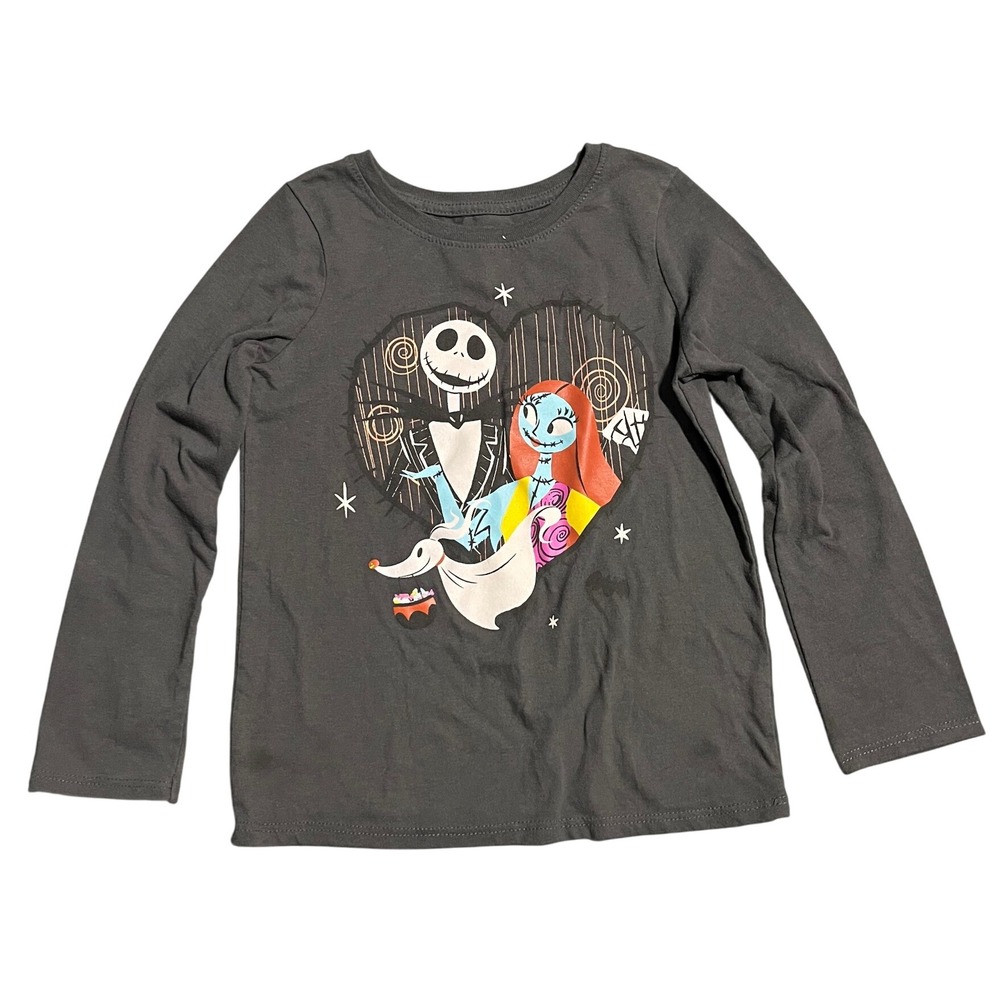 Disney Nightmare Before Christmas Gray Long Sleeve Shirt - Kids